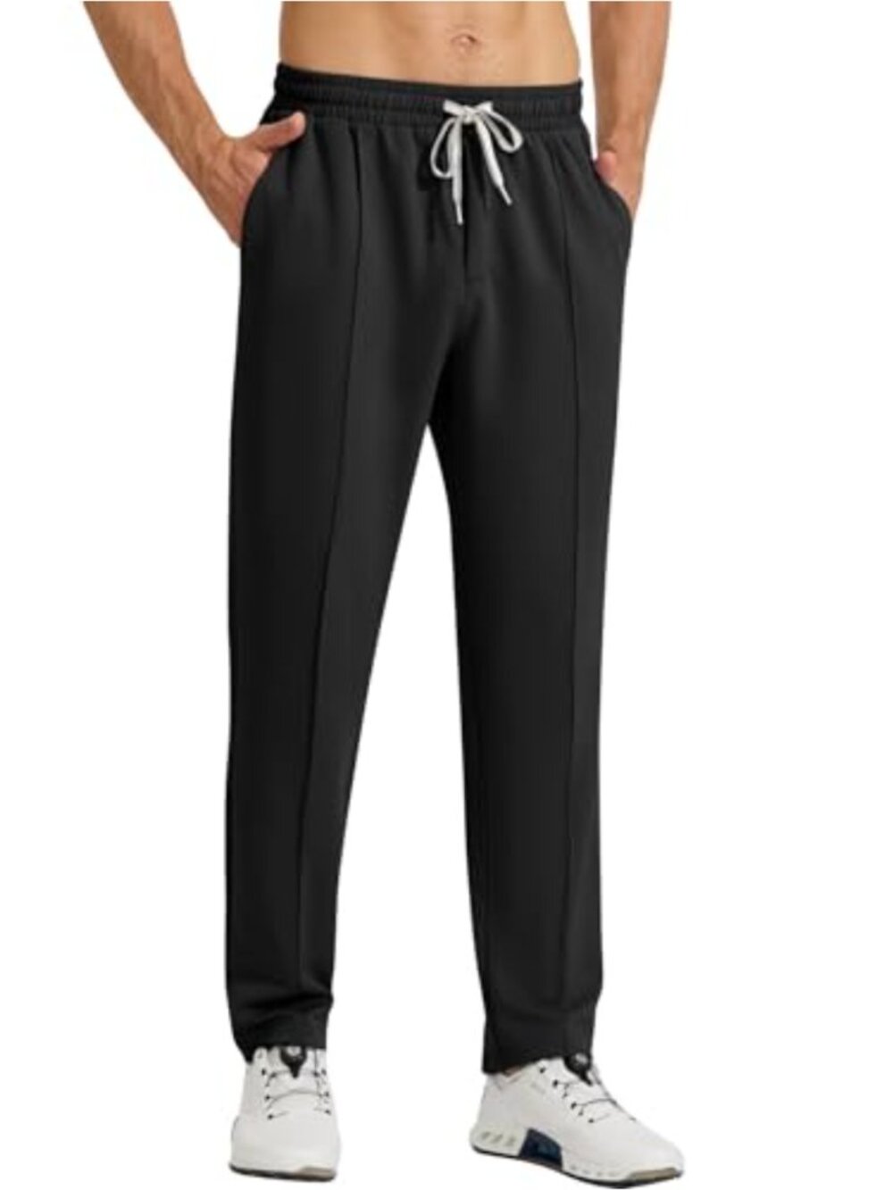 Men's Polyester Spandex Sweatpants Joggers with Pockets Pleated Drawstring